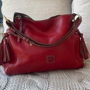 ❤️Dooney & Bourke Florentine Leather Medium Zip Hobo Shoulder Bag $398